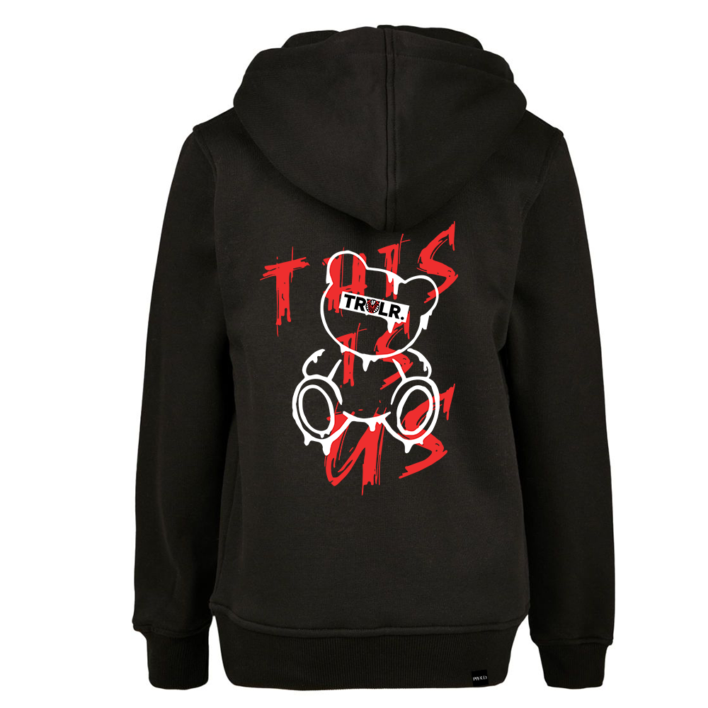 Traveler kids hoodie red bear